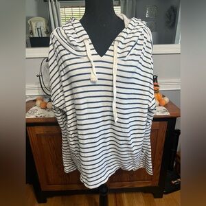 EUC-BP Women’s Blue & White Stripped Hoodie